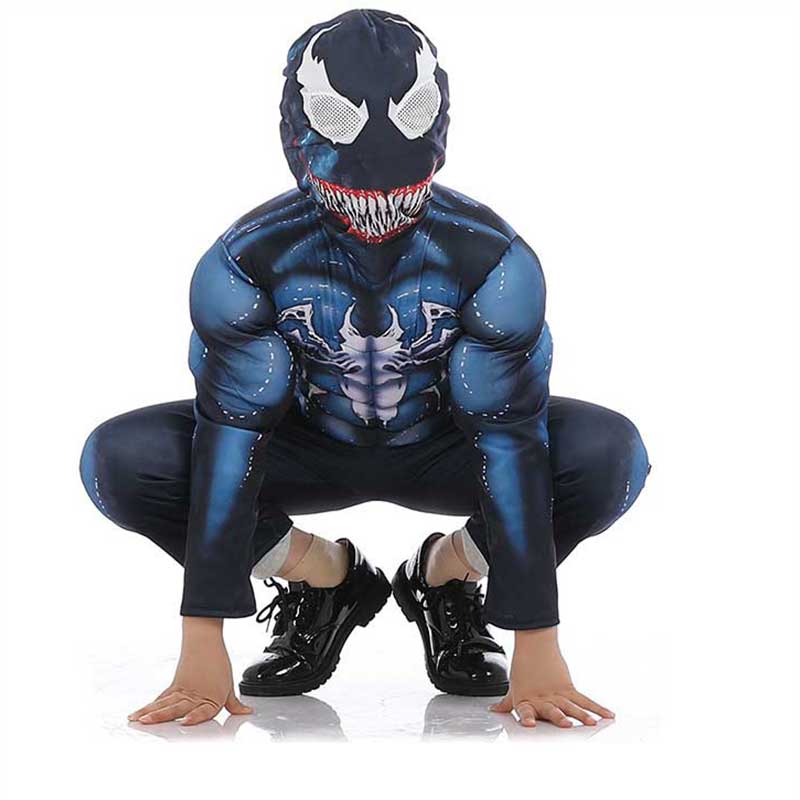 Bambini Venom Costume Boy Supereroe Spiderman Body Cosplay